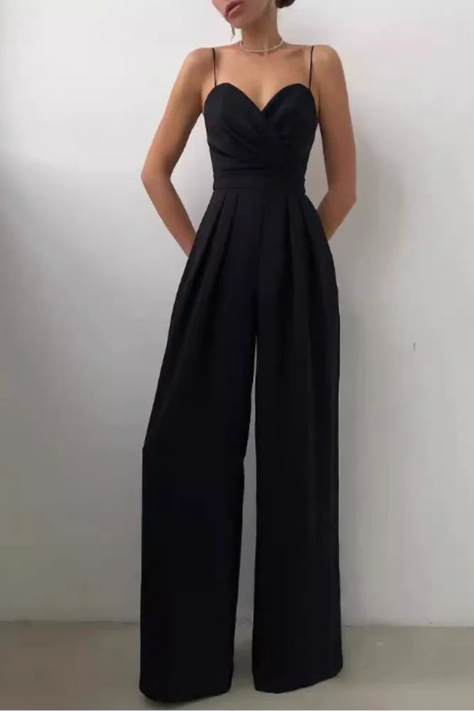 Macacão suspender cintura reta esfregar chão minimalista macacão novo 2025 primavera e verão nova moda high street feminino c