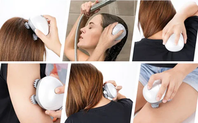 Massageador capilar elétrico com vibração para estimular crescimento do cabelo