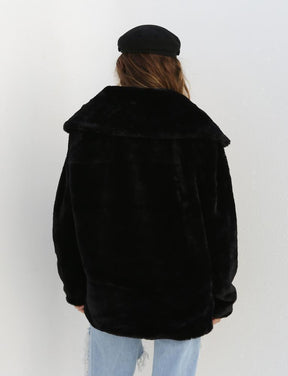 Amazon eBay moda europea y americana Otoño e Invierno deseo abrigo sexy felpa solapa Slim abrigo de pele de las mujeres
