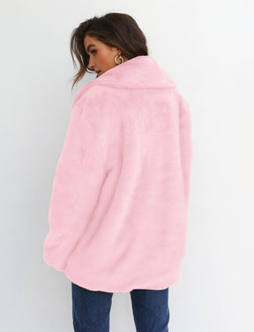 Amazon eBay moda europea y americana Otoño e Invierno deseo abrigo sexy felpa solapa Slim abrigo de pele de las mujeres