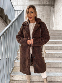 2024 Amazon outono e inverno europeu e americano transfronteiriço roupa de mulher popular felpa de manga larga solapa de mulher de felpa superior abrigo largo