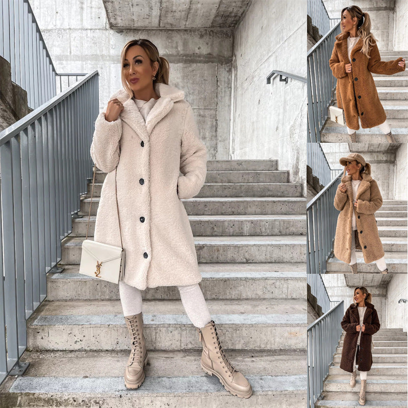 2024 Amazon outono e inverno europeu e americano transfronteiriço roupa de mulher popular felpa de manga larga solapa de mulher de felpa superior abrigo largo