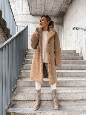 2024 Amazon outono e inverno europeu e americano transfronteiriço roupa de mulher popular felpa de manga larga solapa de mulher de felpa superior abrigo largo