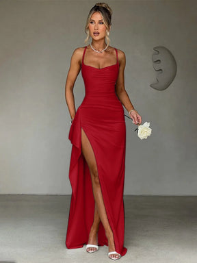 Vestido longo psado de cetim, ajustado, cintura alta, fenda lateral, estilo sexy, sem mangas, estampa floral, fechamento c...