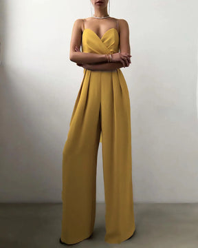Macacão suspender cintura reta esfregar chão minimalista macacão novo 2025 primavera e verão nova moda high street feminino c