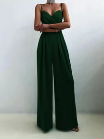 Macacão suspender cintura reta esfregar chão minimalista macacão novo 2025 primavera e verão nova moda high street feminino c