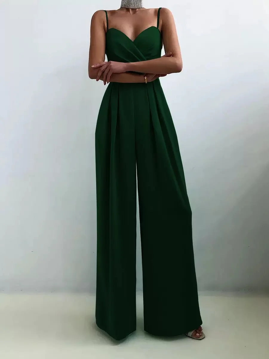 Macacão suspender cintura reta esfregar chão minimalista macacão novo 2025 primavera e verão nova moda high street feminino c