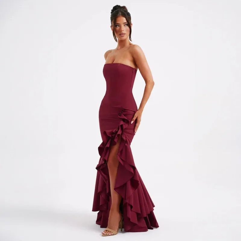Senhoras verão plissado nova moda elegante vestido de festa à noite feminino sem mangas sem costas tubo bodycon maxi vestidos femininos clubwear