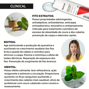 Kit Antiqueda e Fortalecimento - Shampoo (2 unidades) + Balm Capilar (1 unidade) Clinical Gaboni