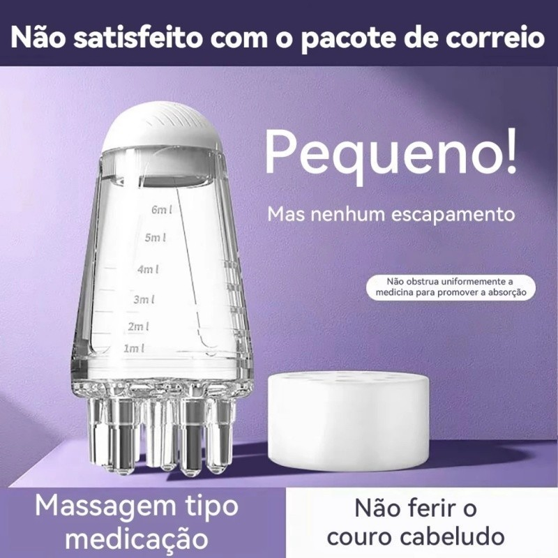 Mini Aplicador Portátil Para Couro Cabeludo , Soro De Crescimento , Pente De Massagem Capilar 6ml
